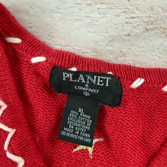 Planet & Company Ugly Christmas Cardigan Sweater Women’s Size XL Plaid VTG - Picture 2 of 9